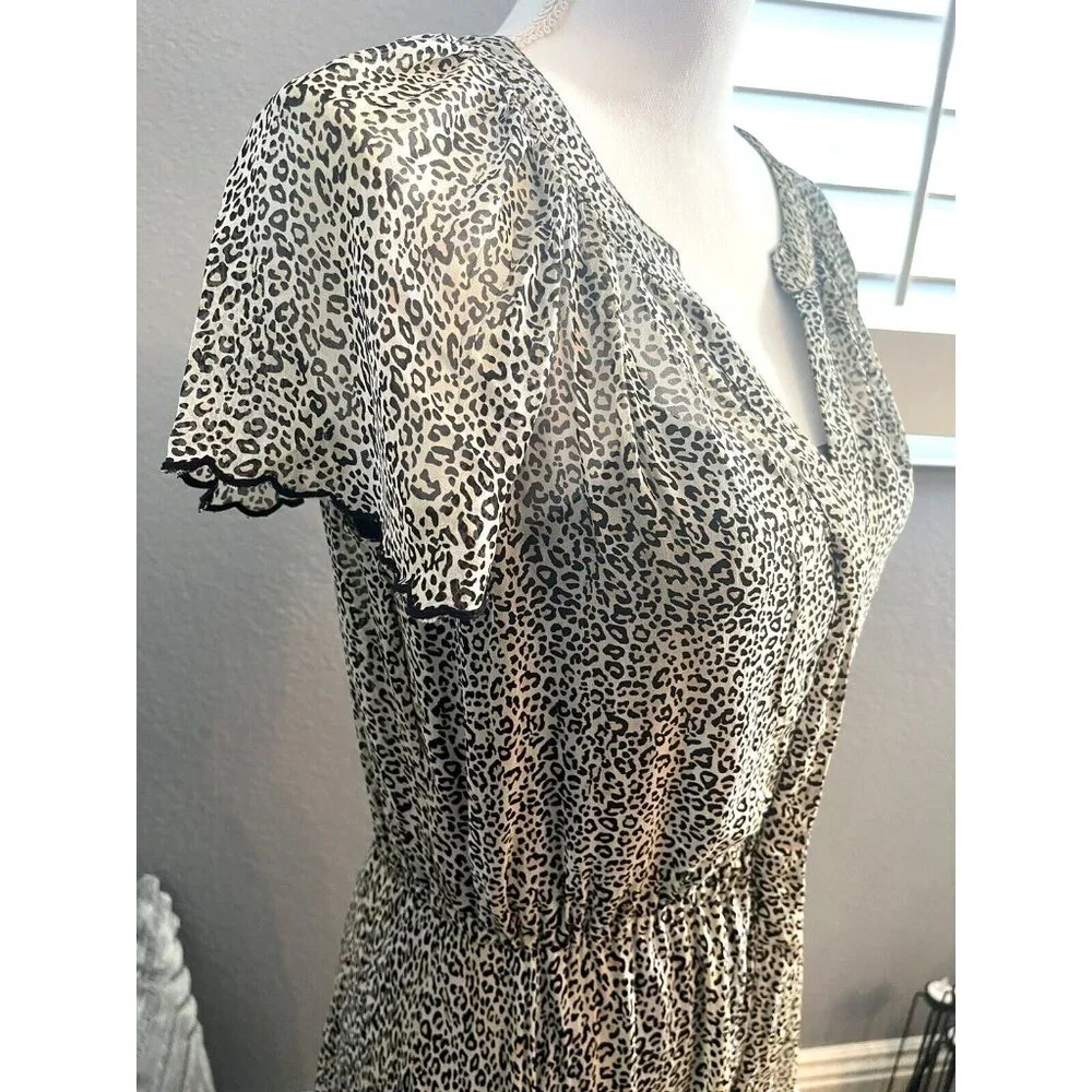 ANTHROPOLOGIE Velvet by Graham & Spencer Belen Mini Leopard Print Dress, S - Picture 5 of 7